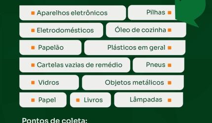Prefeitura de Joaçaba realiza campanha de coleta de materiais recicláveis no próximo sábado (11)